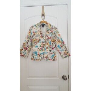 Rafaella CIty Garden  Print  jacket, Size 12, Cotton,‎ unlined
